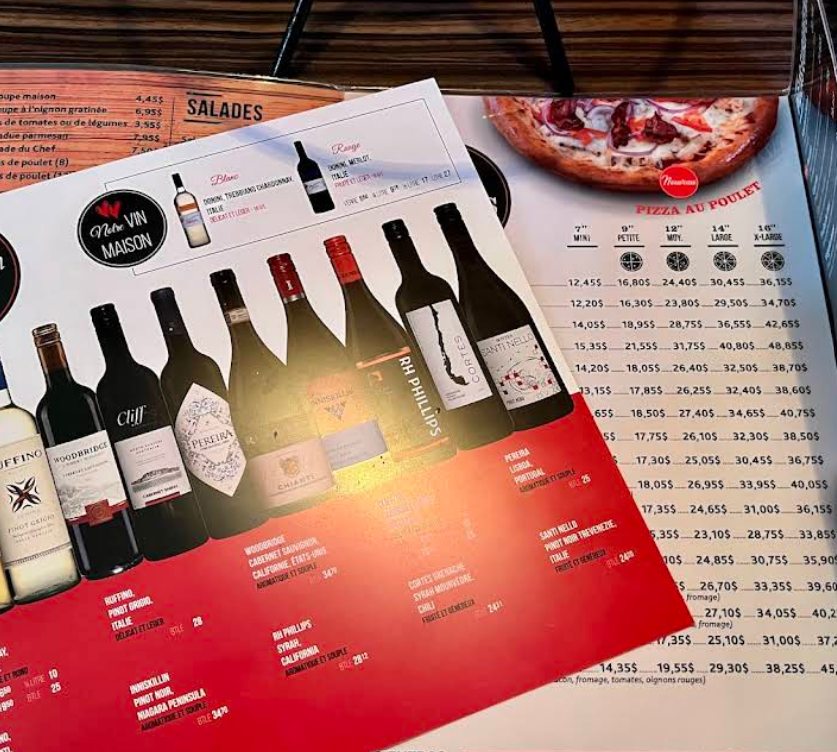 Menu, Pizza Passion