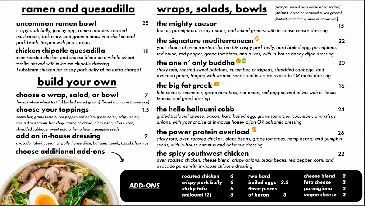 Menu, gd2go