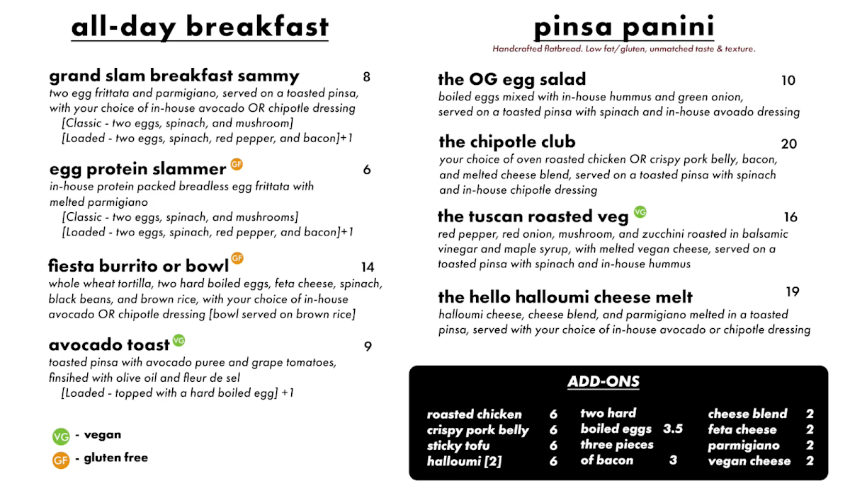 Menu, gd2go
