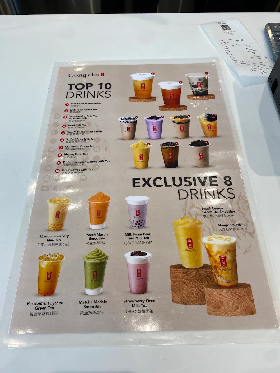 Menu, Gong Cha