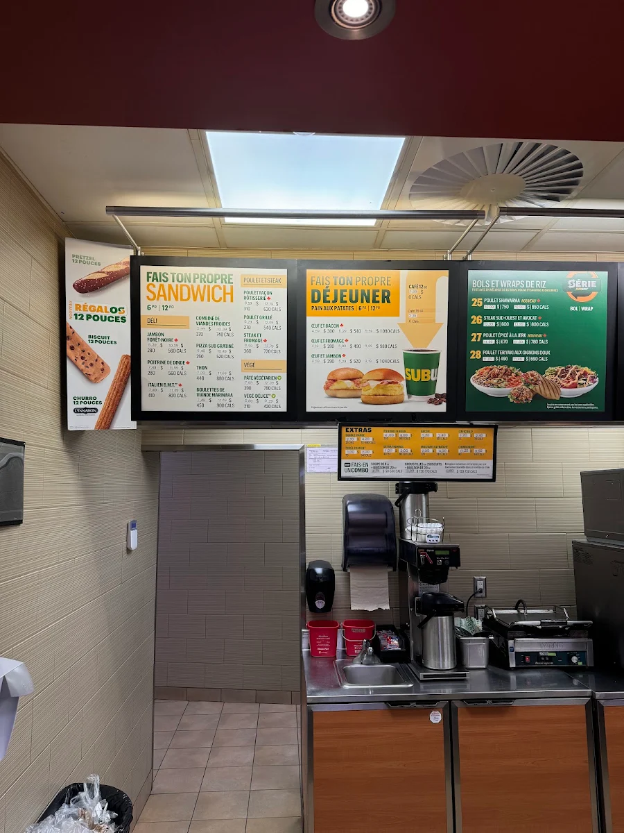 Menu, Subway