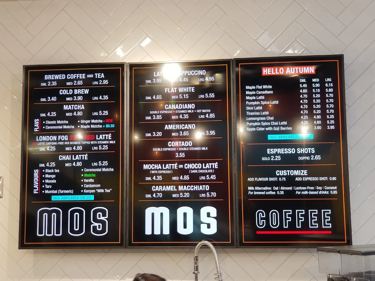 Menu, Mos Mos Coffee