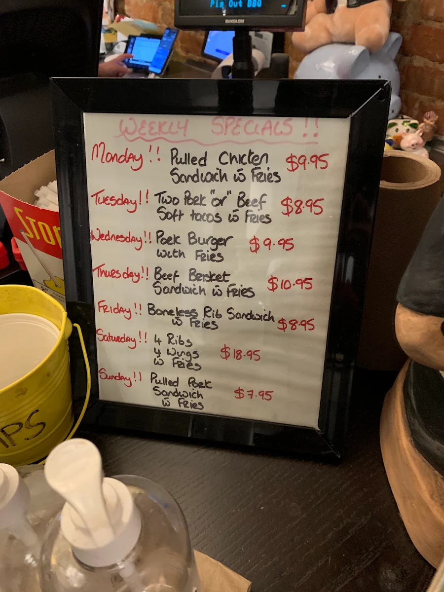 Menu, Pig Out BBQ