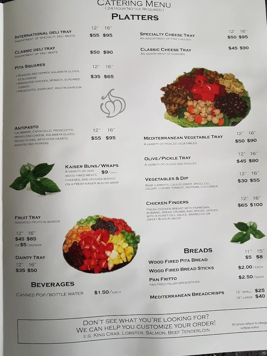 Menu, Santa Ana Pizzeria & Bistro