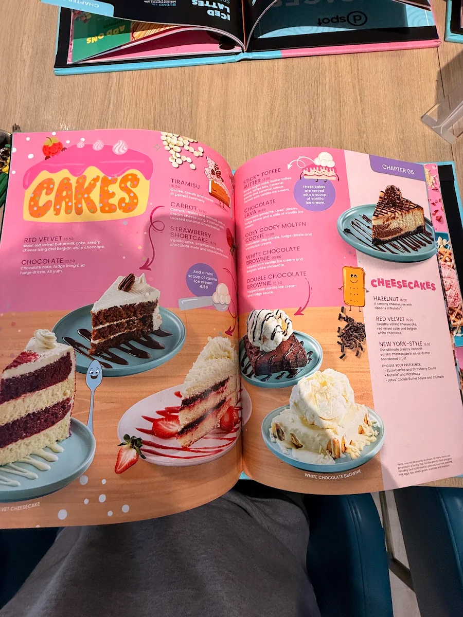 Menu, D Spot Dessert Cafe Delta