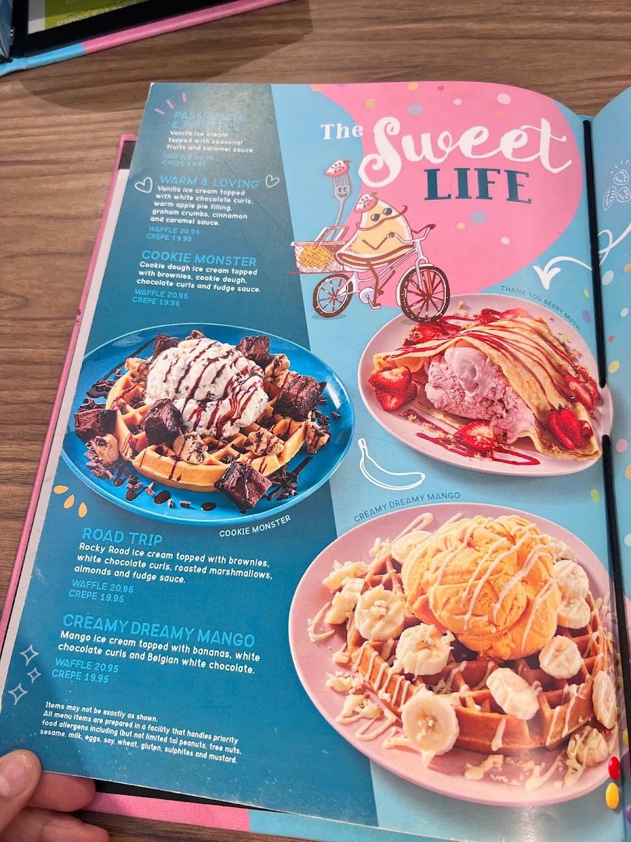 Menu, D Spot Dessert Cafe Delta