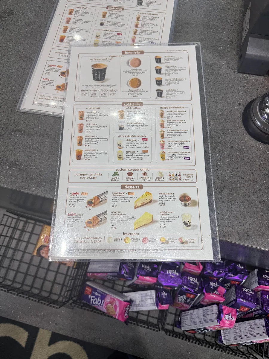 Menu, Chaiiwala Of London - Ajax