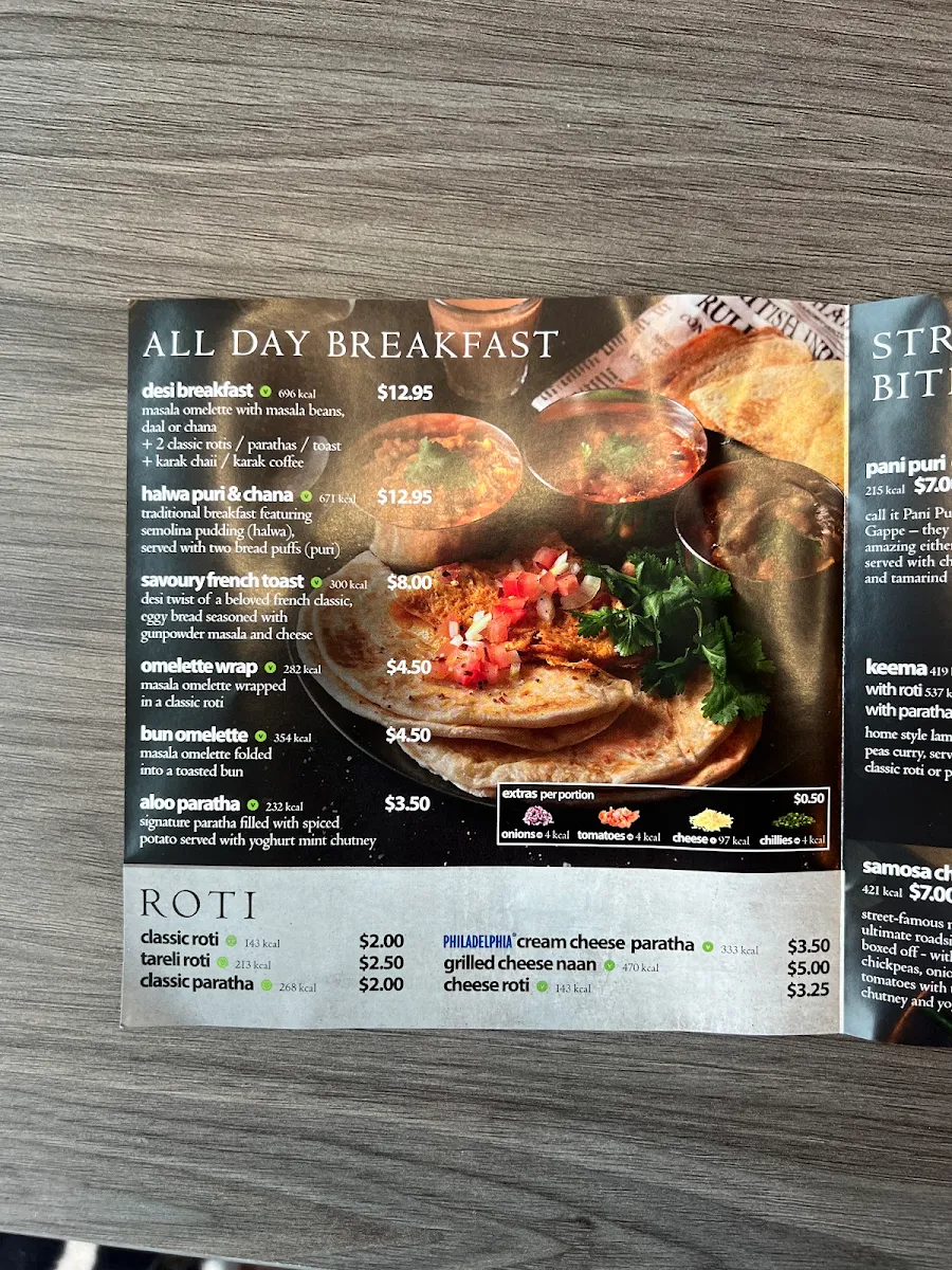 Menu, Chaiiwala Of London - Ajax