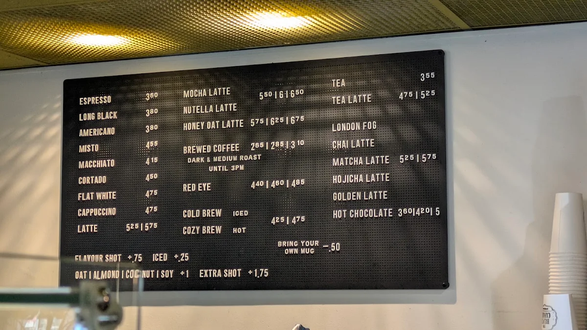 Menu, The Black Canary Espresso Bar (Sherbourne)