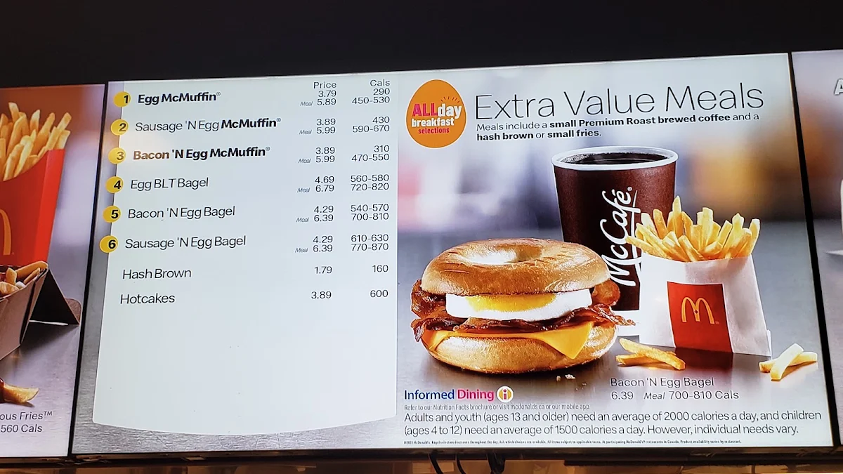 Menu, McDonald's