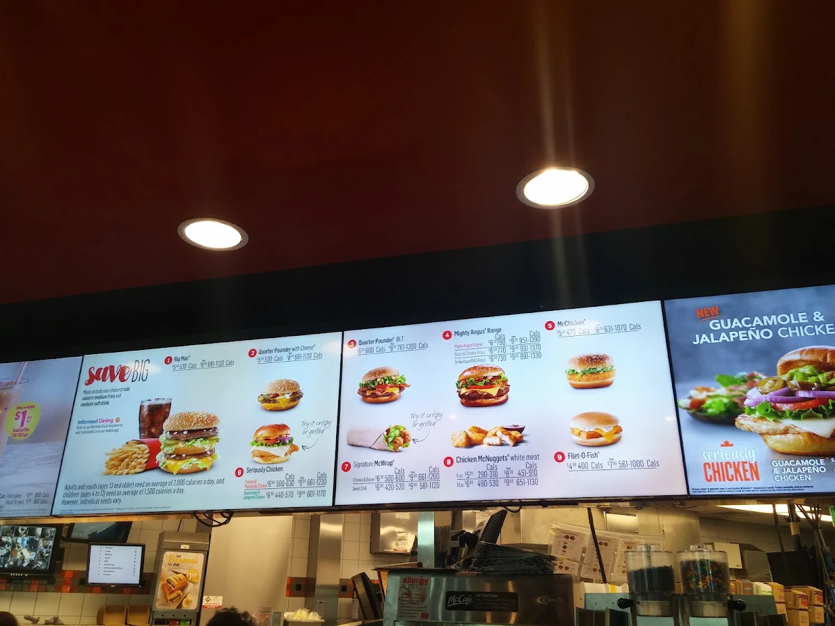Menu, McDonald's