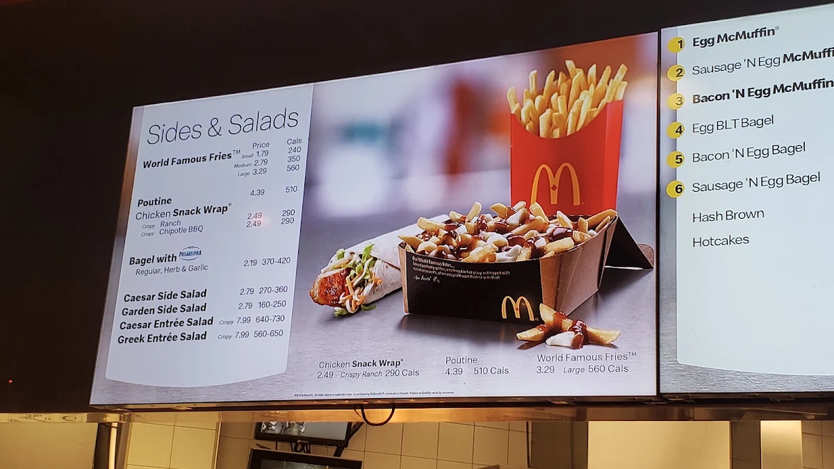 Menu, McDonald's