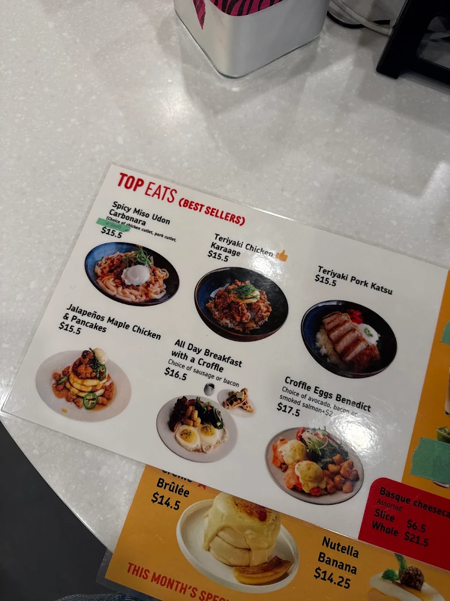 Menu, Perfecto Cafe, Bakery & Gelato (Robson)