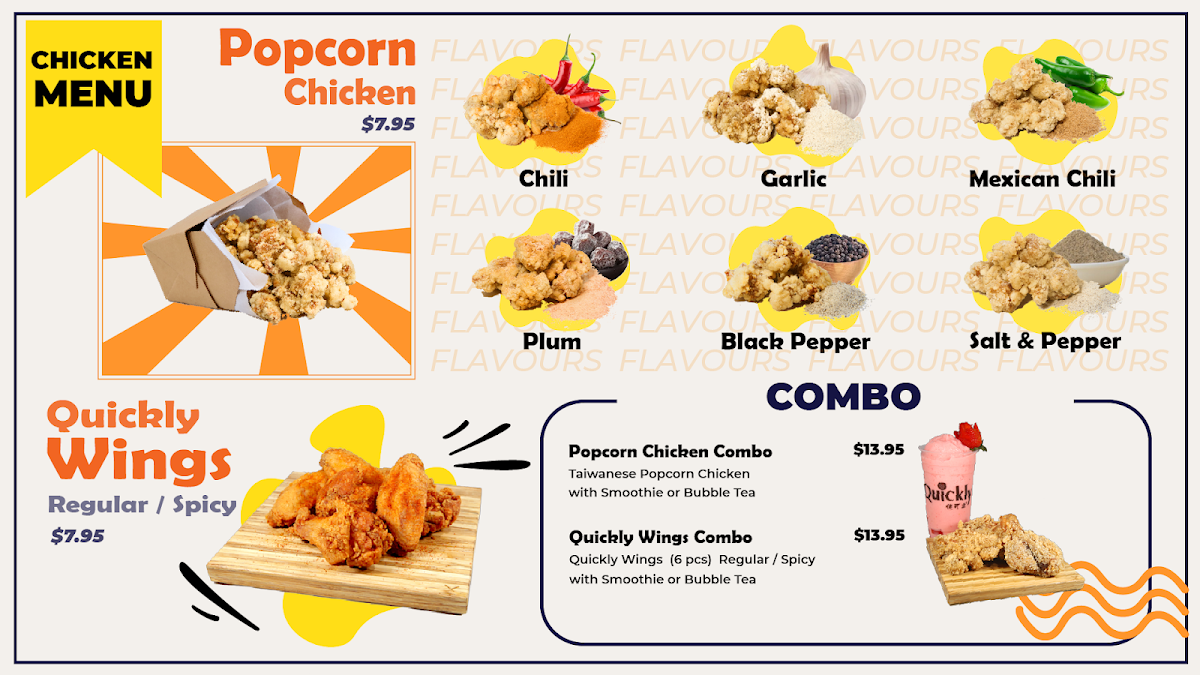 Menu, Quickly Bubble Tea 127ST