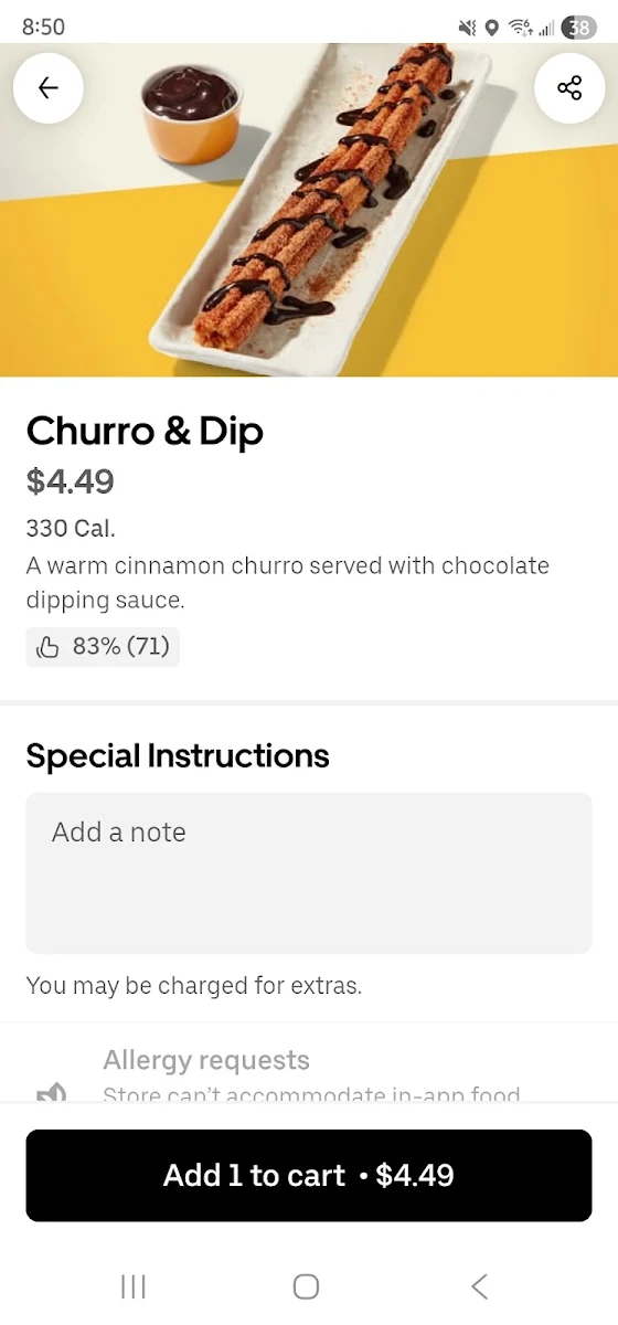 Menu, barBURRITO