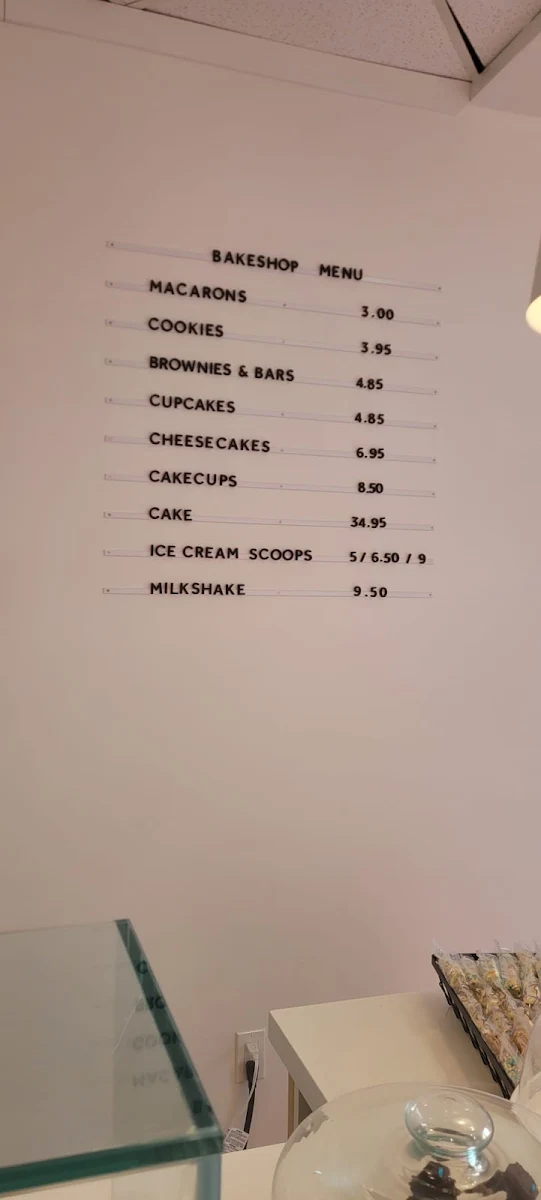 Menu, Jac and Jill's Bakeshop