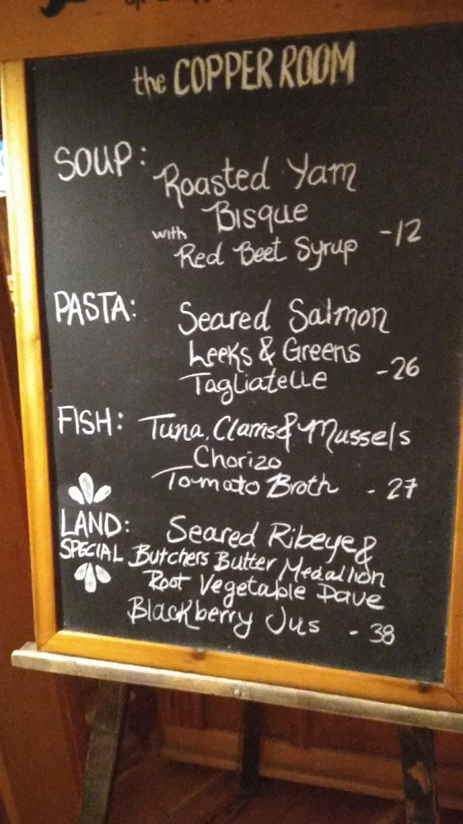 Menu, The Garden Cafe & Bar