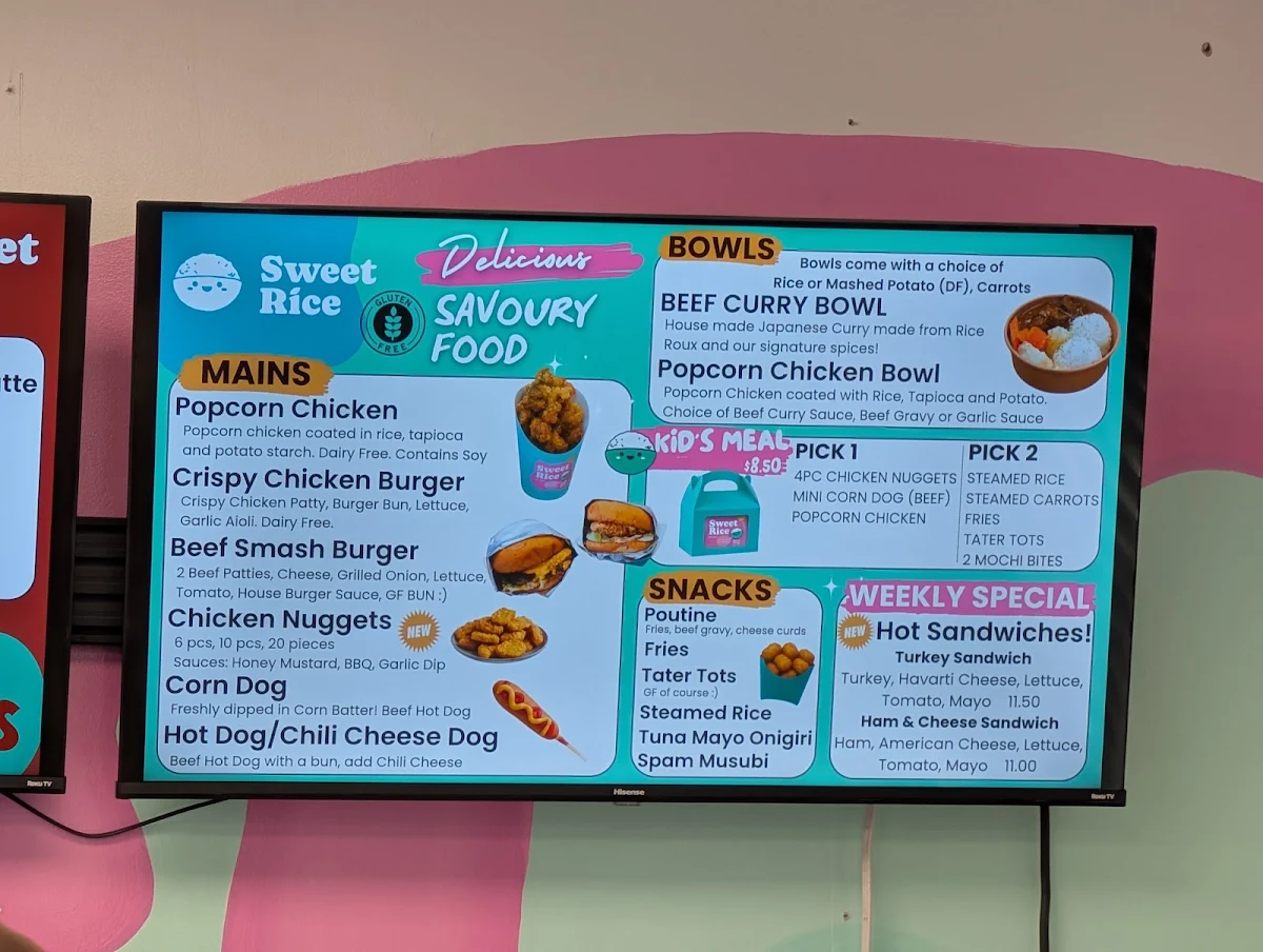 Menu, Sweet Rice
