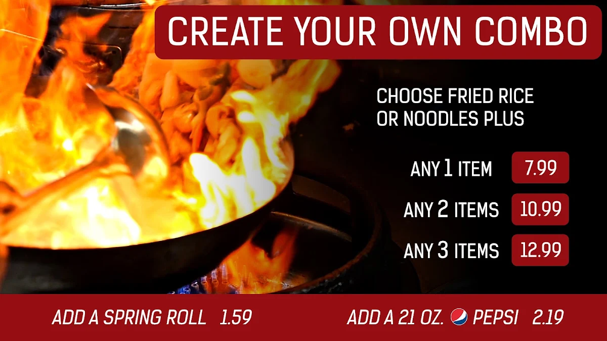 Menu, Famous Wok