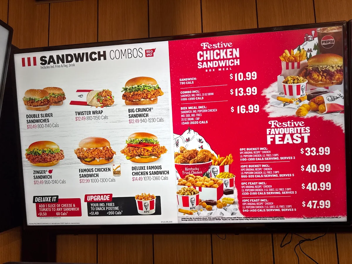 Menu, KFC