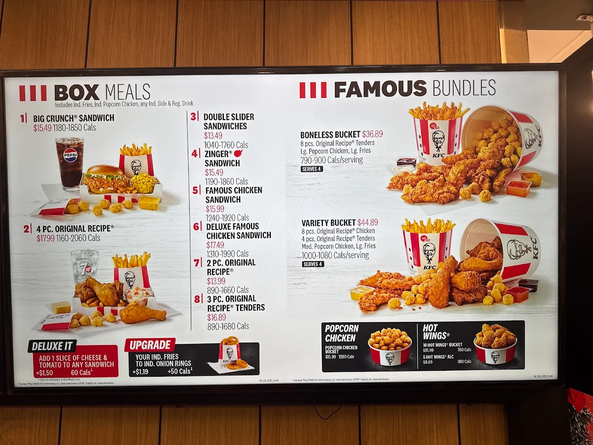 Menu, KFC