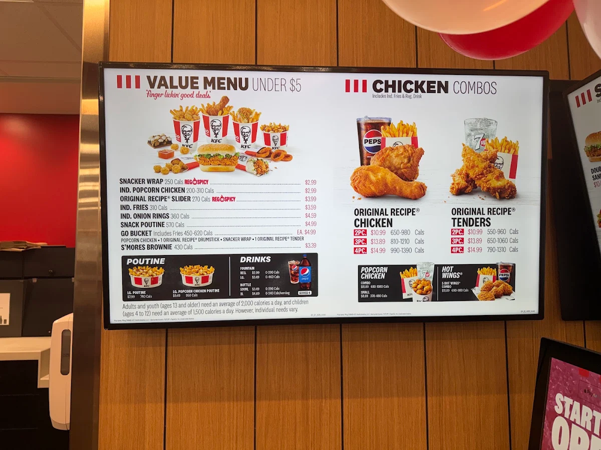 Menu, KFC