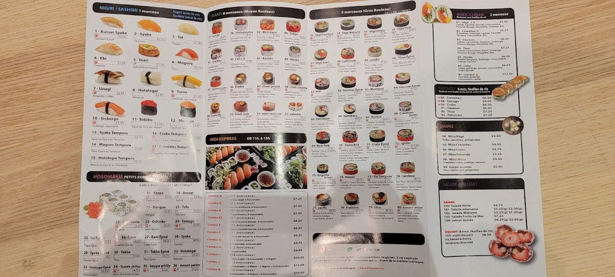 Menu, Sushi Newman