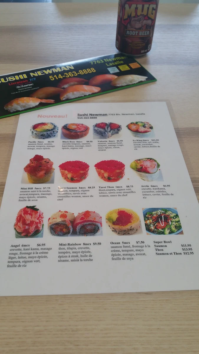 Menu, Sushi Newman