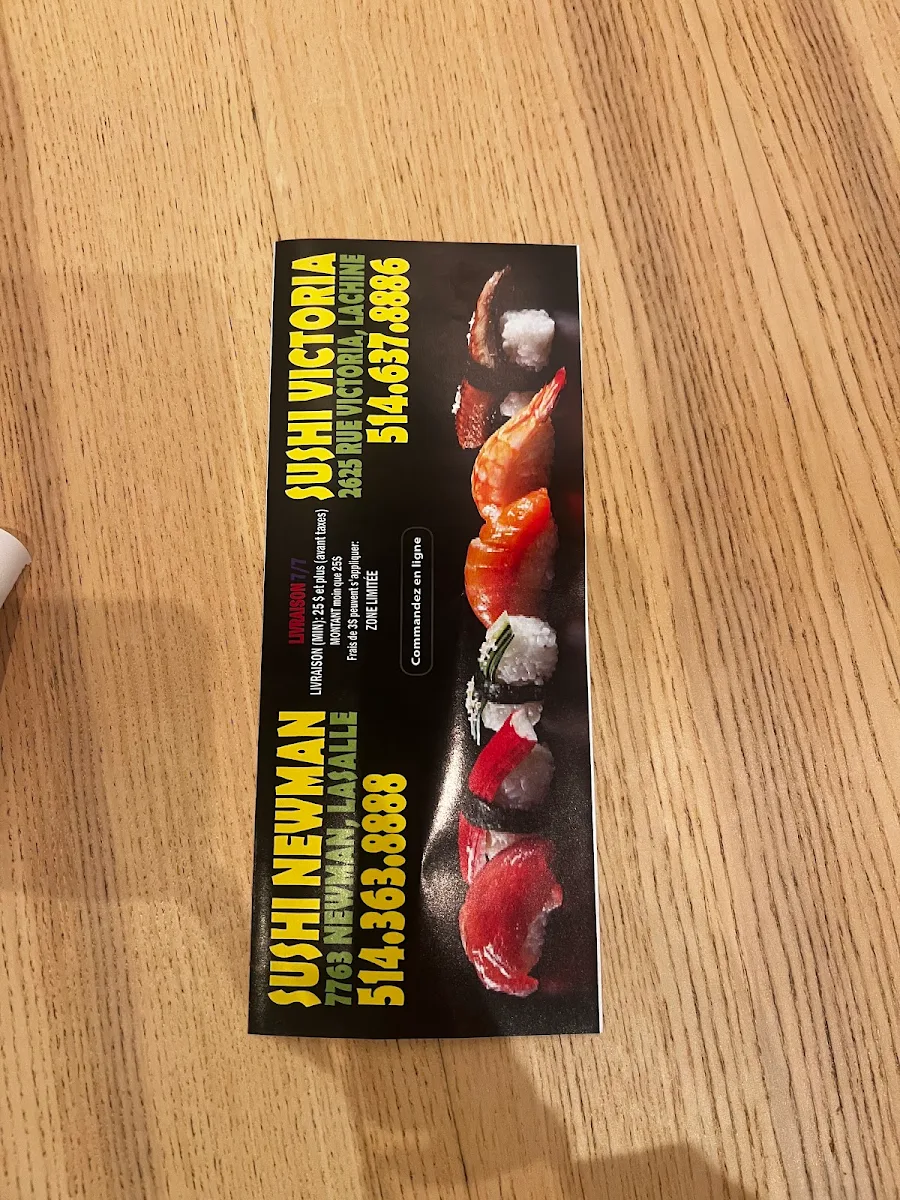 Menu, Sushi Newman