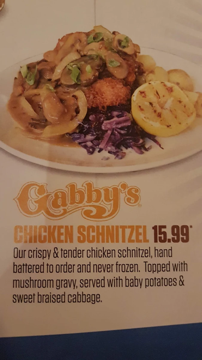 Menu, Gabby's