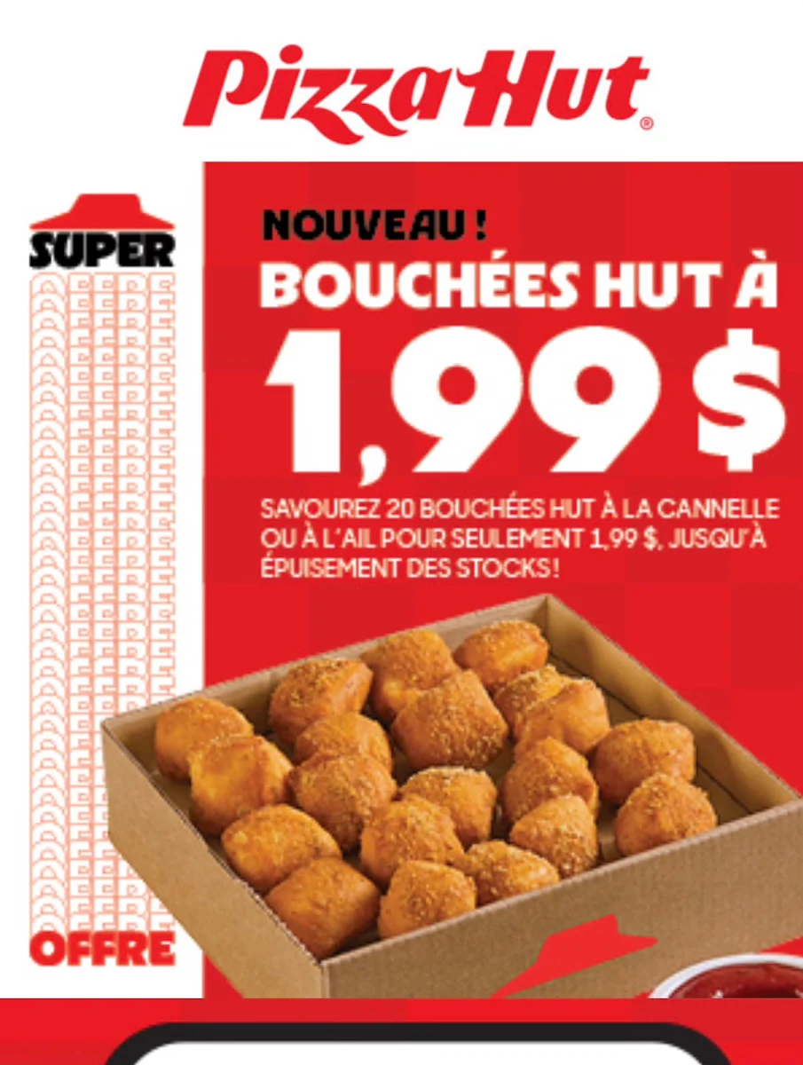 Menu, Pizza Hut