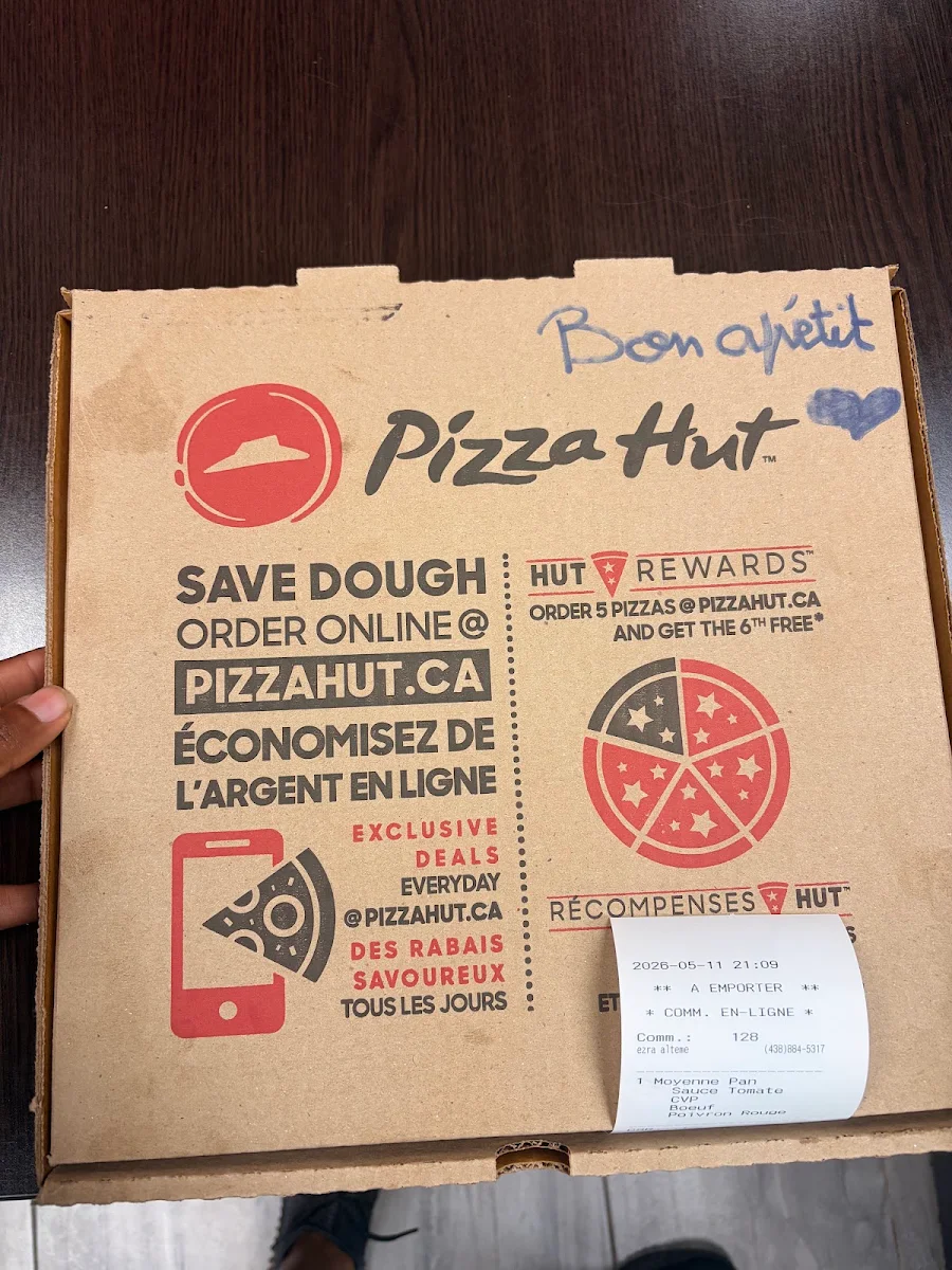 Menu, Pizza Hut