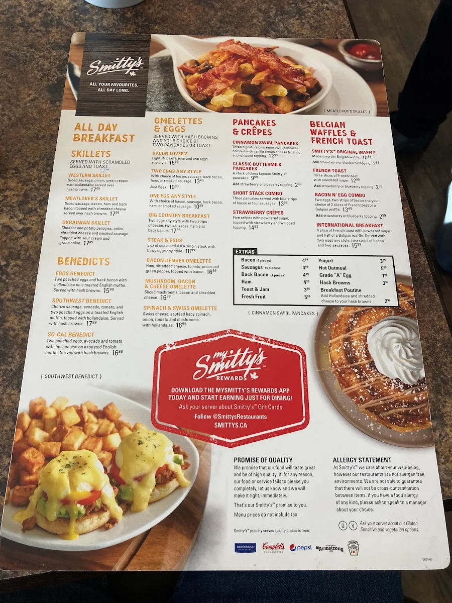 Menu, Smitty's Family Restaurant - Cochrane