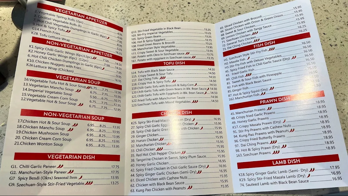 Menu, Dragon Wok | Indian-Style Chinese Cuisine