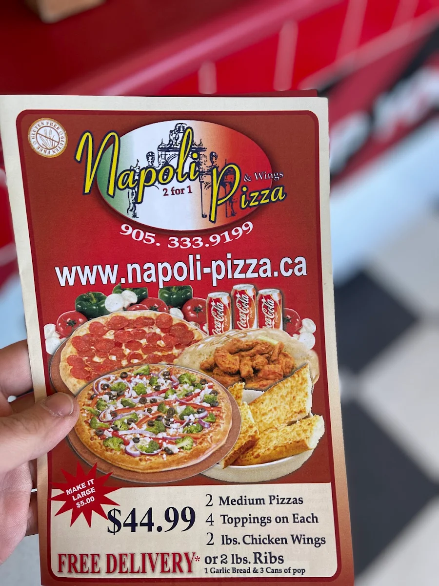 Menu, Napoli Pizza