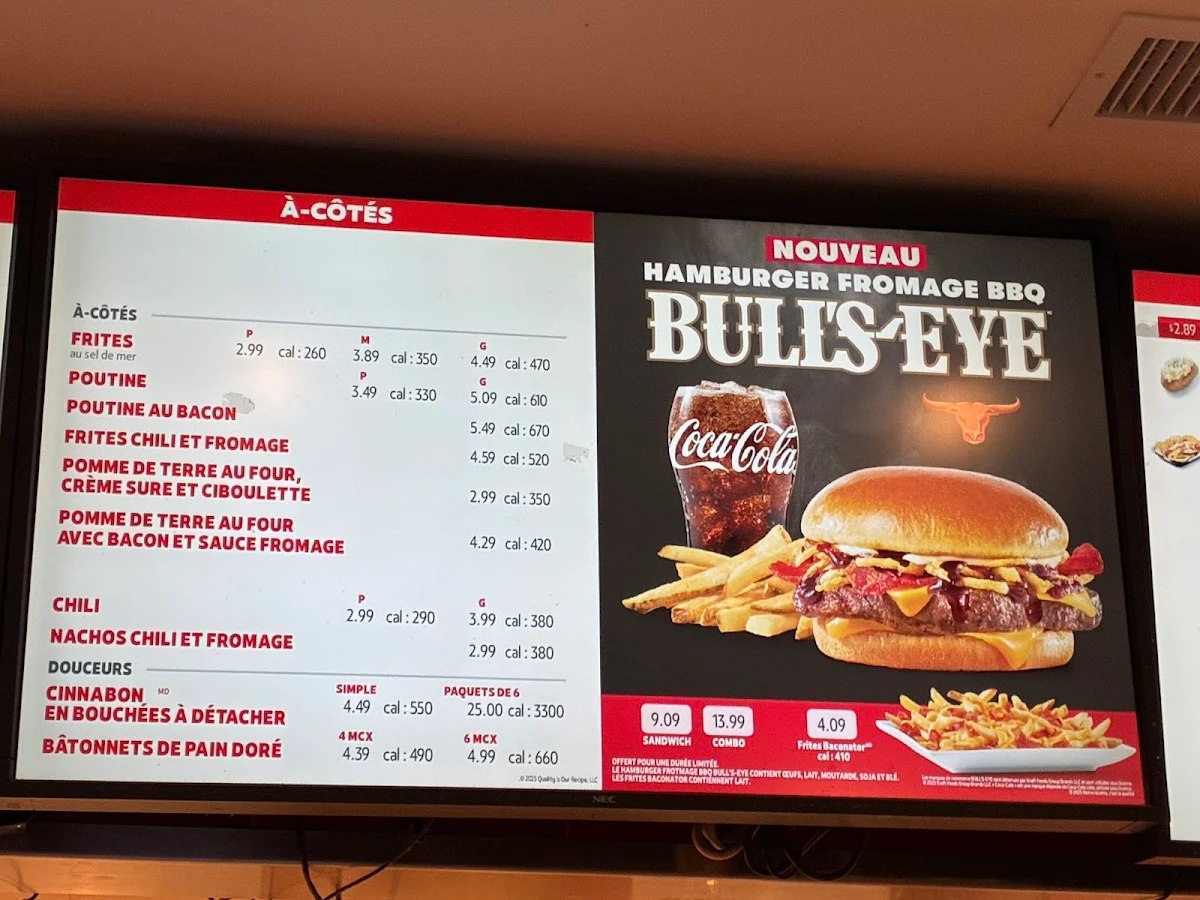 Menu, Wendy's