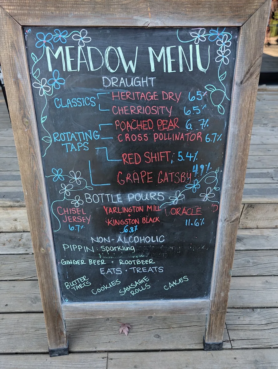 Menu, West Avenue Cider House