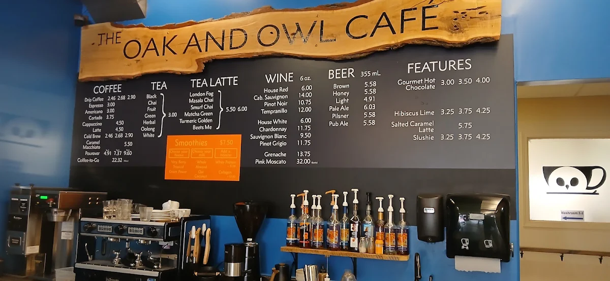 Menu, The Oak and Owl Café