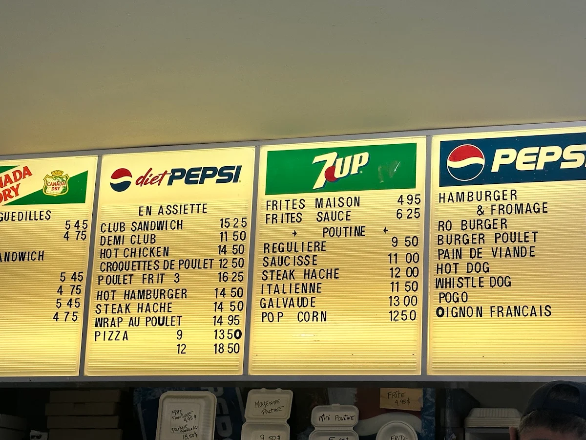 Menu, Casse-croûte Marché Pouliot