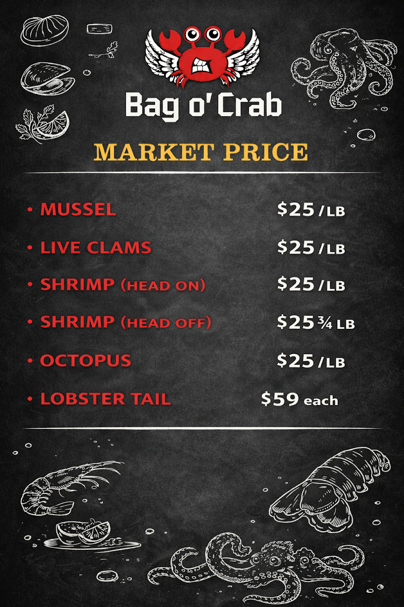 Menu, Bag O'Crab