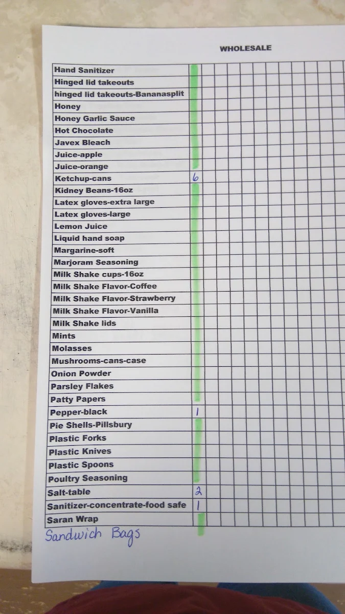 Menu, Bev's Country Diner