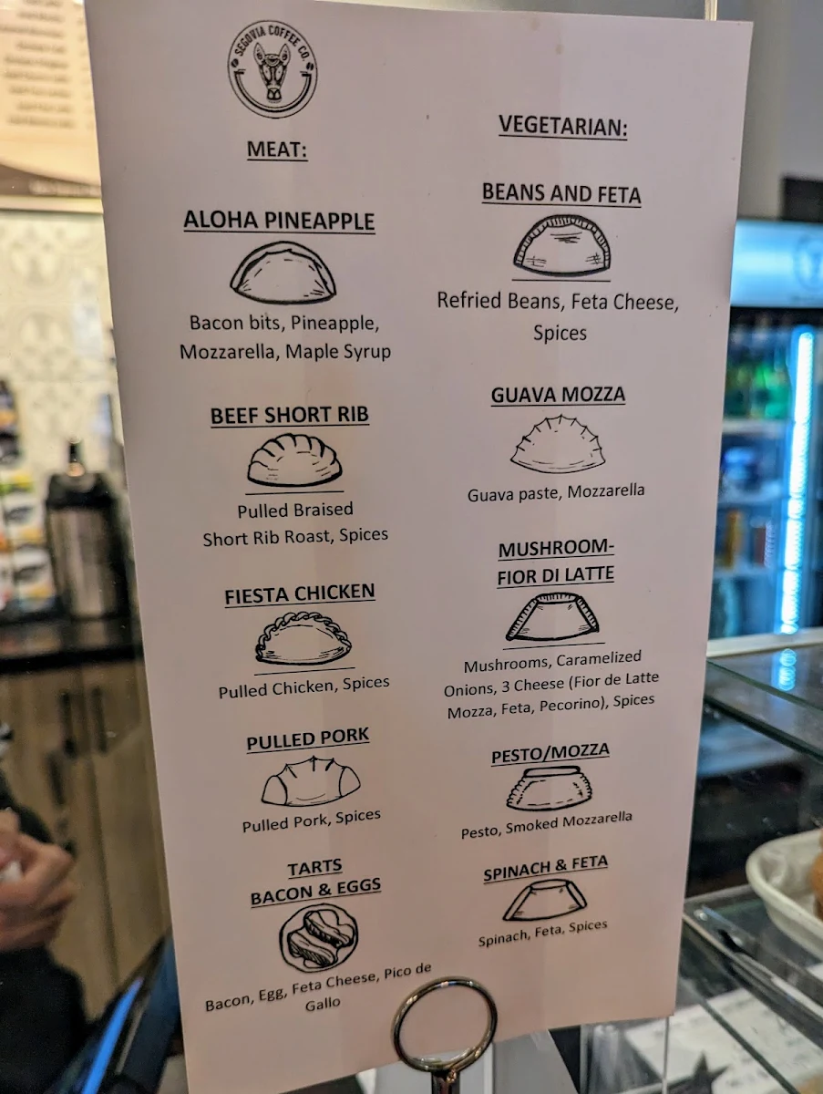 Menu, Segovia Coffee Co.