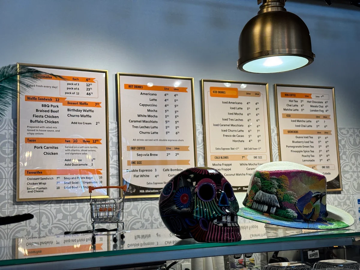 Menu, Segovia Coffee Co.