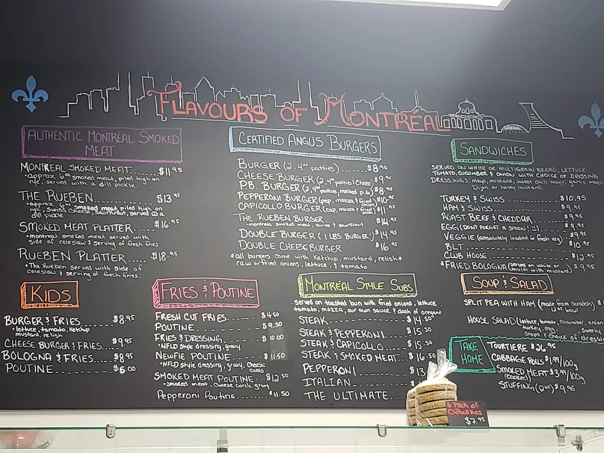 Menu, Flavours of Montreal