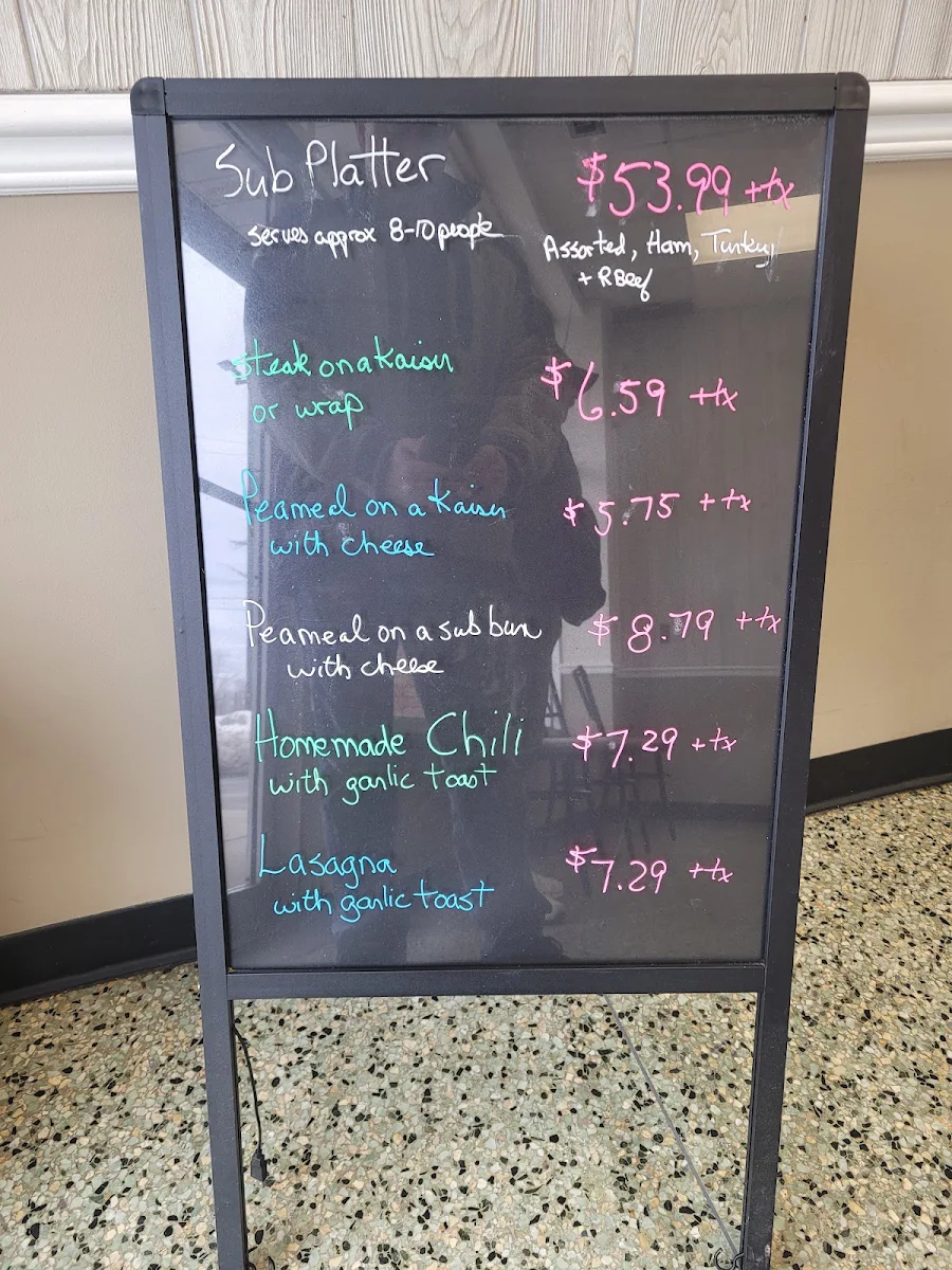 Menu, Rendezvous Submarine Shop