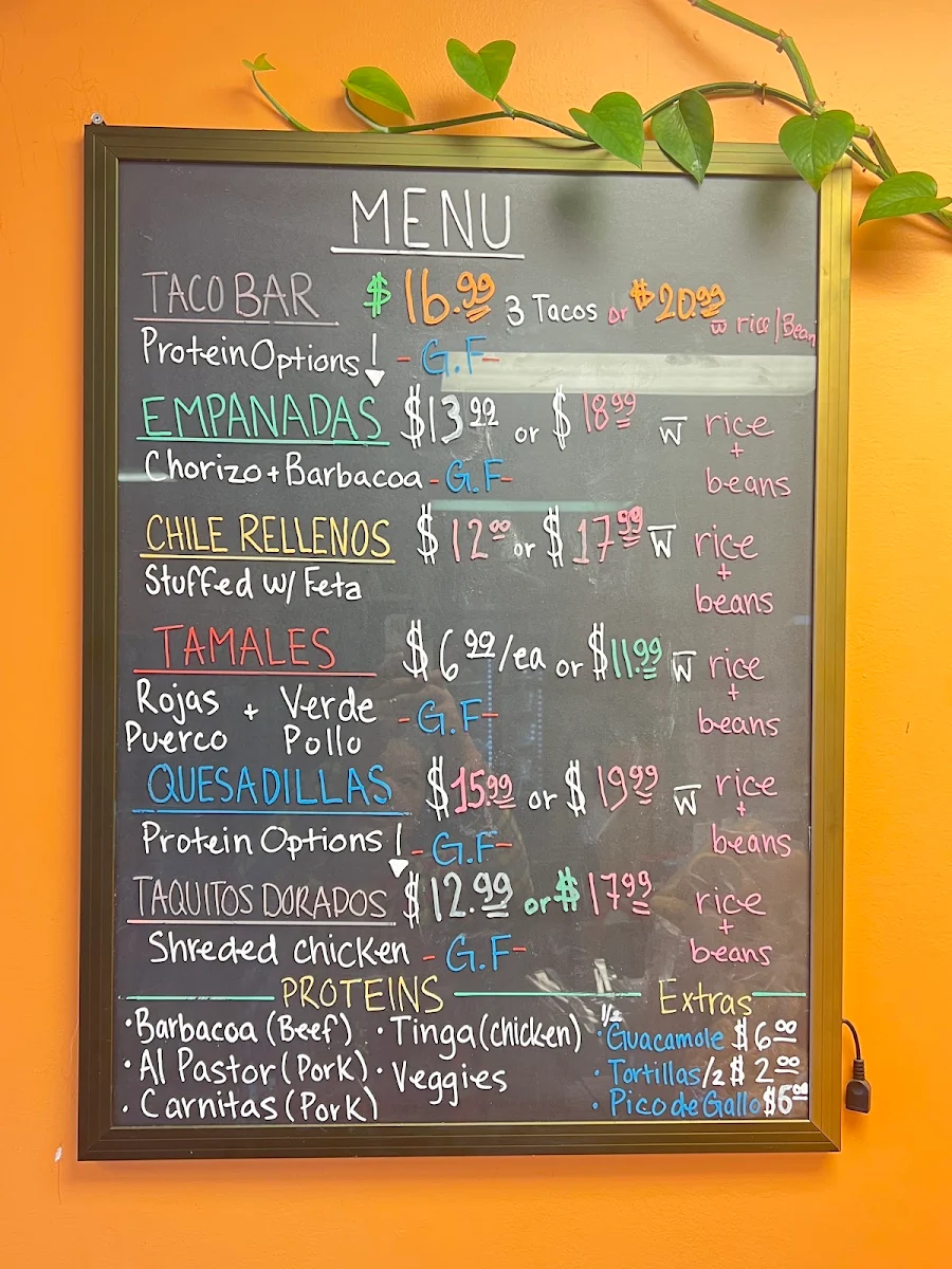 Menu, La Tortilla Mexicana Deli & Grocery