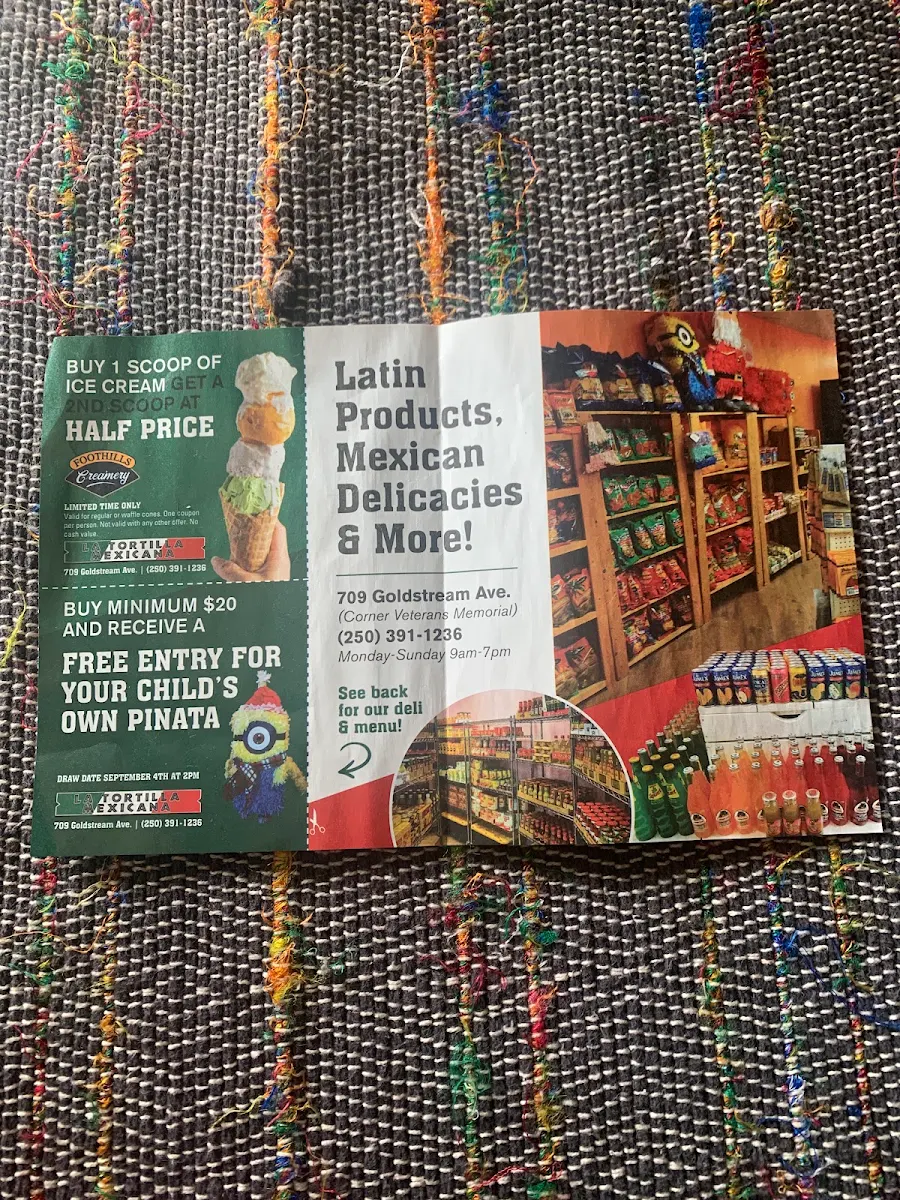 Menu, La Tortilla Mexicana Deli & Grocery