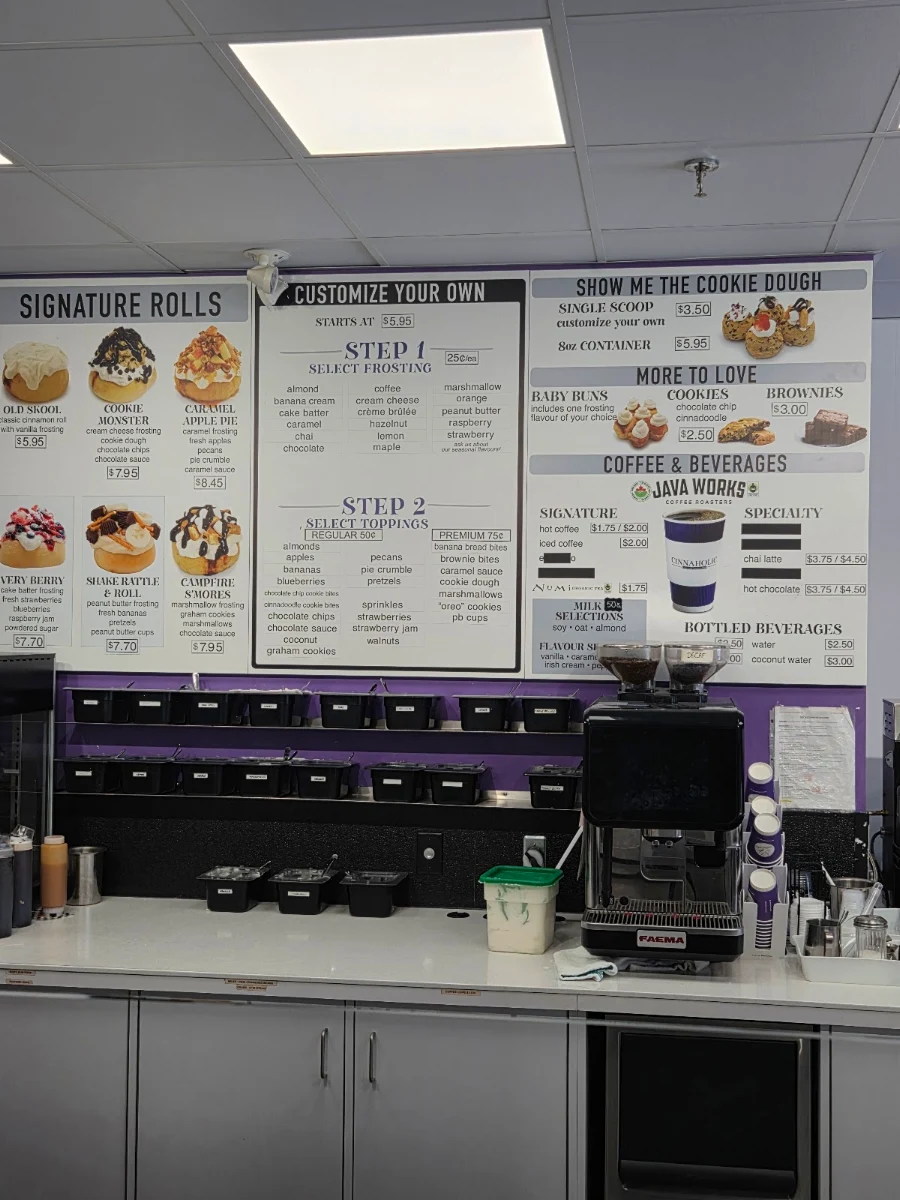 Menu, Cinnaholic