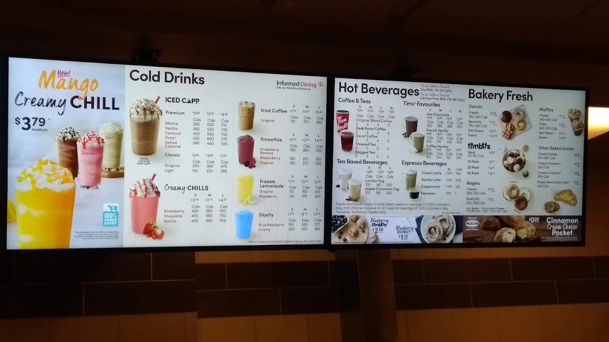 Menu, Tim Hortons