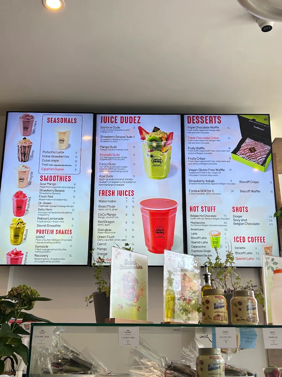 Menu, Juice Dudez